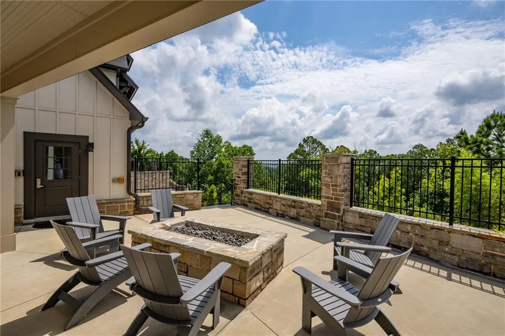 Firepit and entertaining space at the clubhouse.
