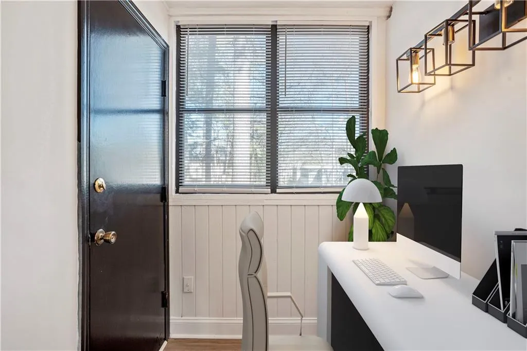 Office area featuring plenty of natural light