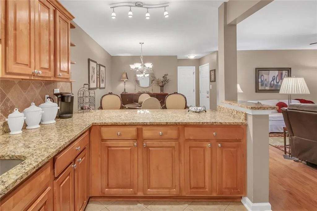 Kitchen with granite counter-tops