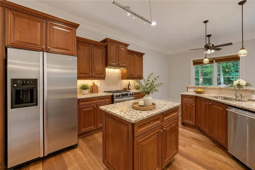 Kitchen is spacious with a view to the family room with easy access to the dining room