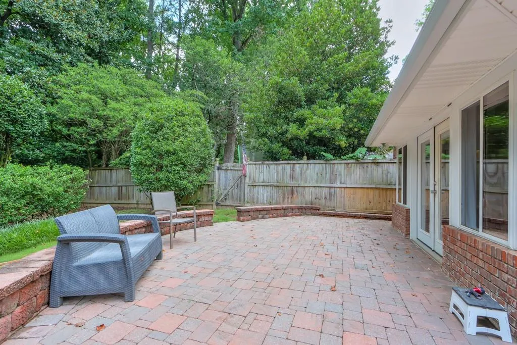 View of patio featuring french doors