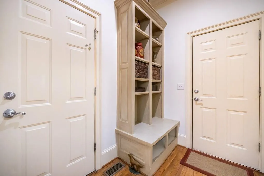 Built in storage near entry to garages