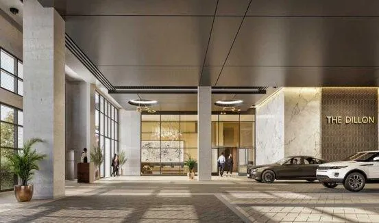 Motor Court entrance, valet stand