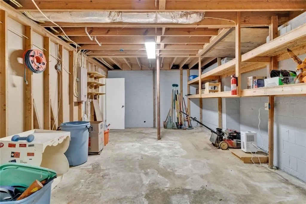 Built in storage in the unfinished space