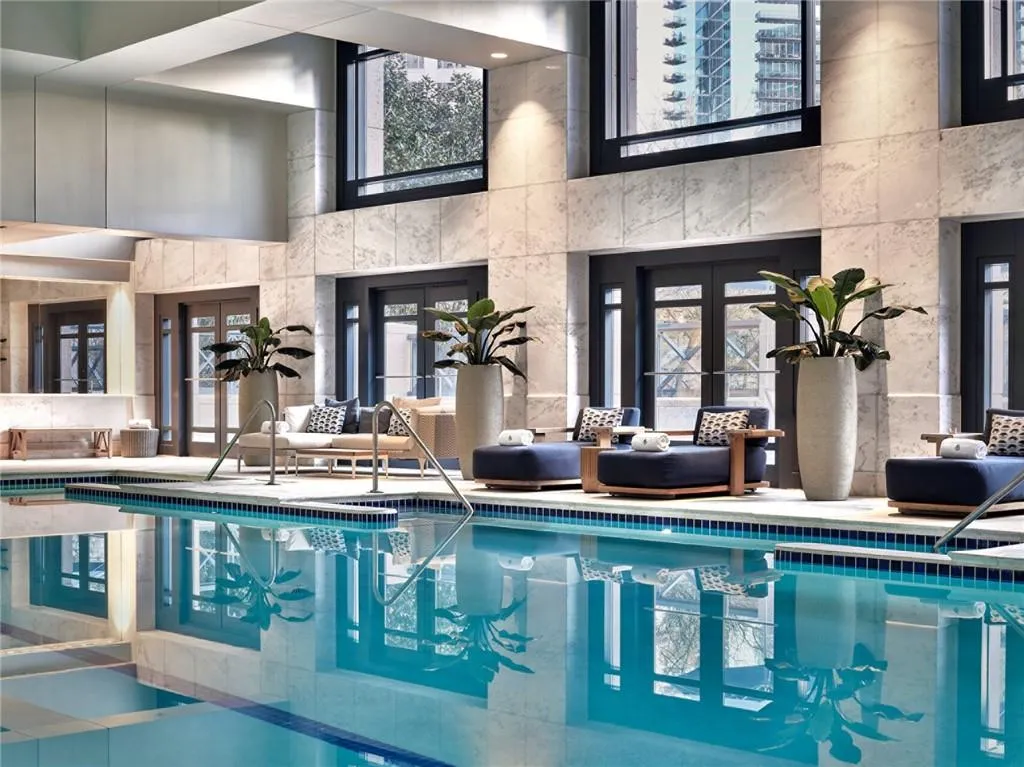 Pool with french doors