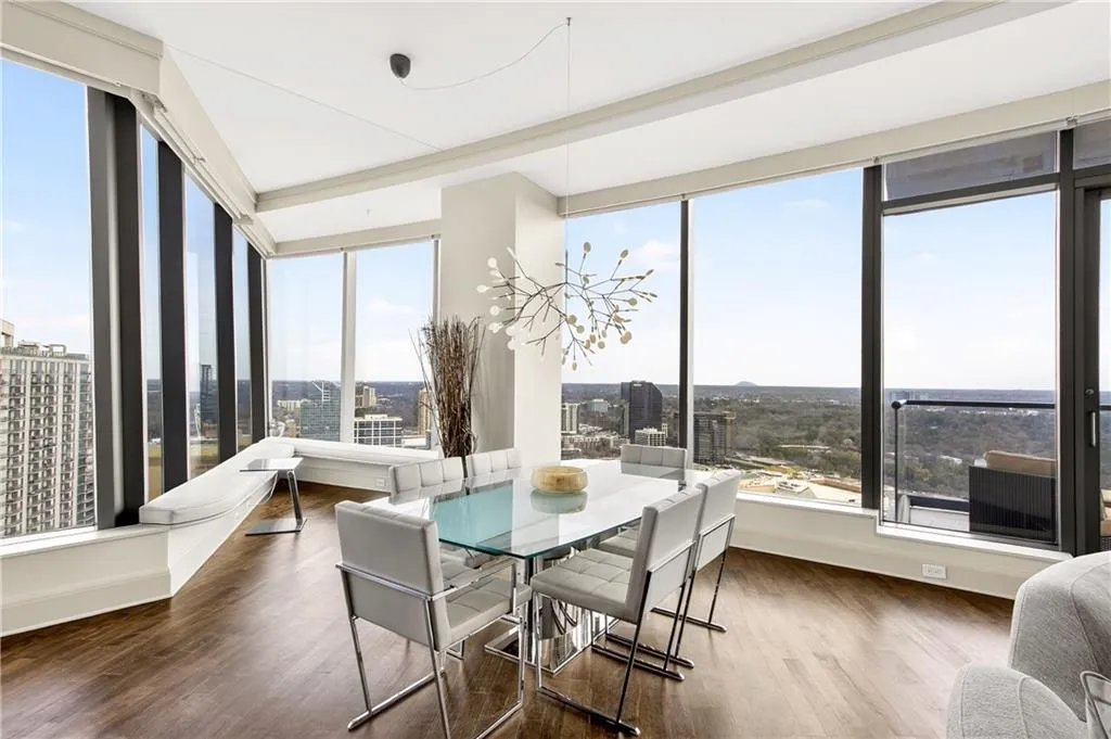 Sunroom with a city view