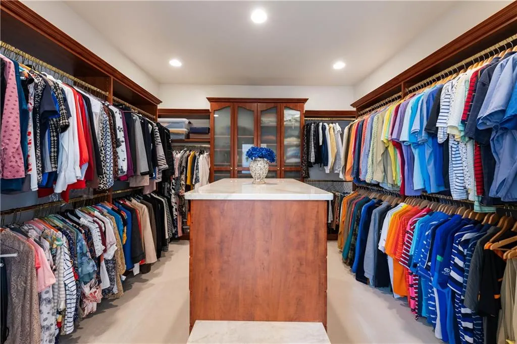 Spacious Walk-In Closet with Custom Closet System