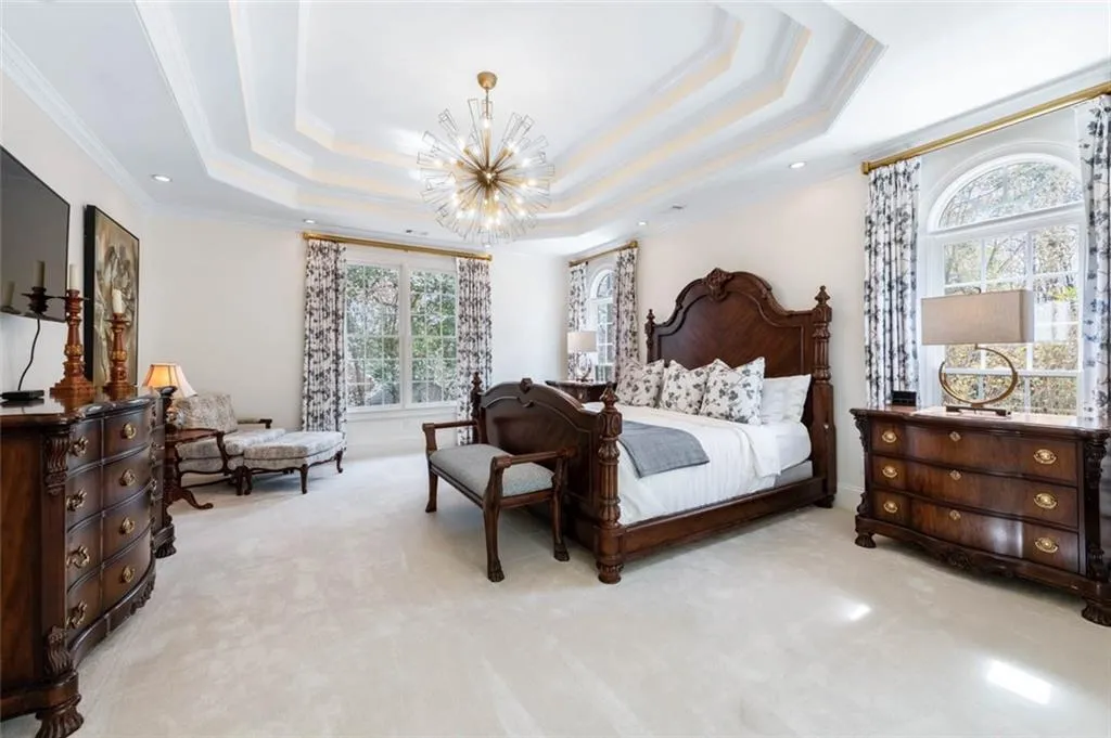 Triple Trey Ceiling, Fireplace & Built-In Dresser