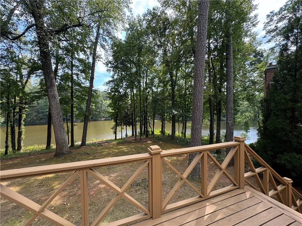 Deck featuring a water view