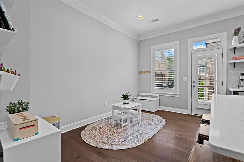 Breakfast area offers ample options from the ability to add a table to a seating area
