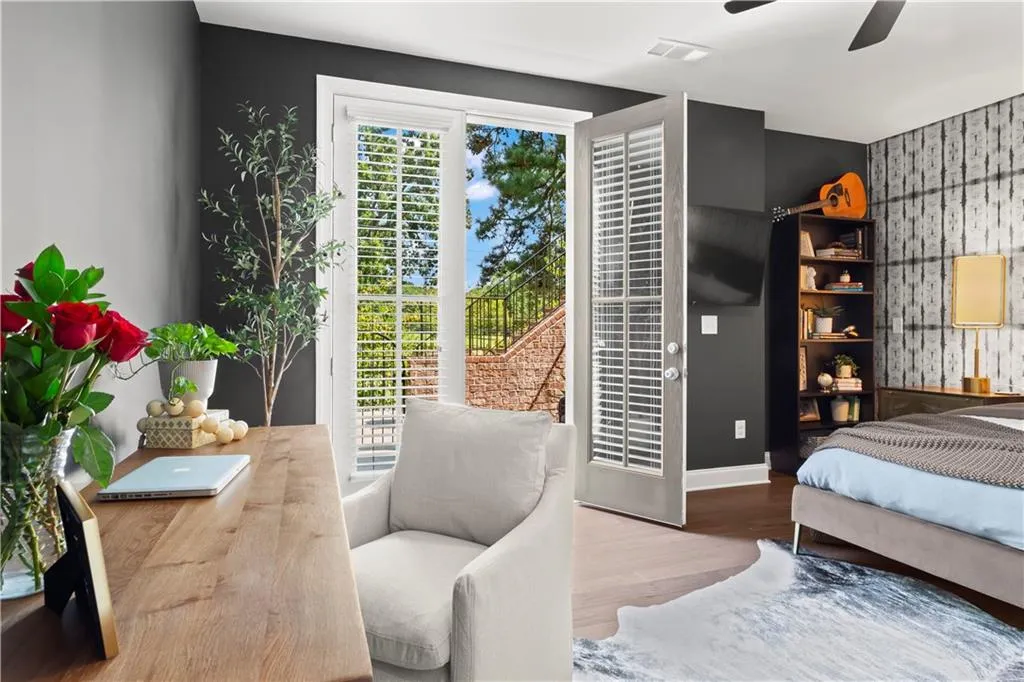 Terrace level bedroom/flex space is the answer to your home office, guest room or additional living space