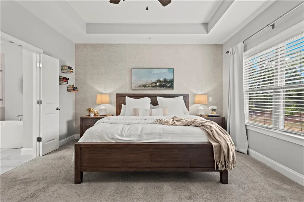 Accent Wallpaper wall behind bed (easily removable peel and stick)