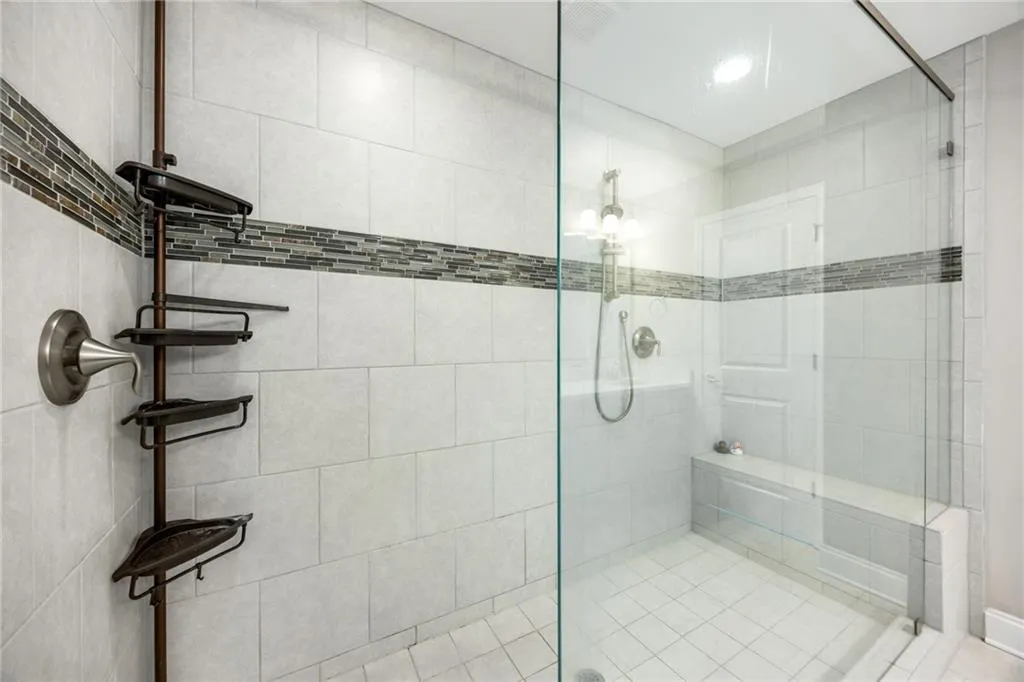 Bathroom with a walk in shower