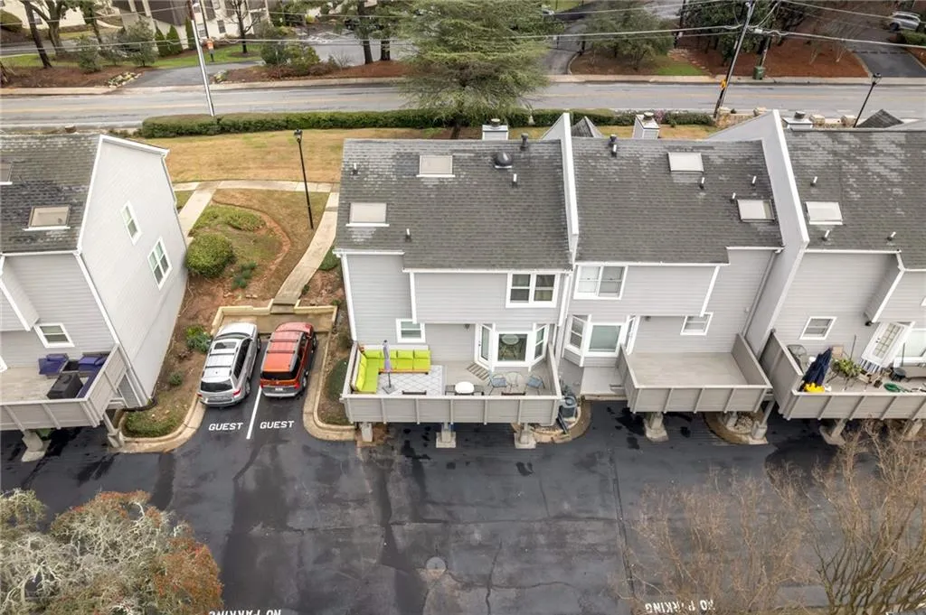 Aerial view of residential area