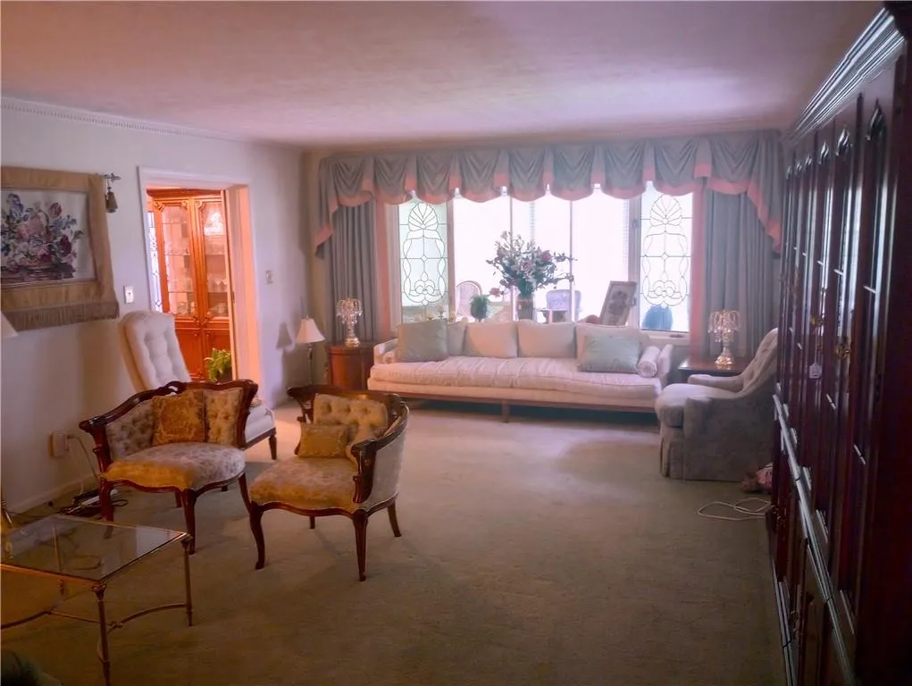 View of carpeted living room