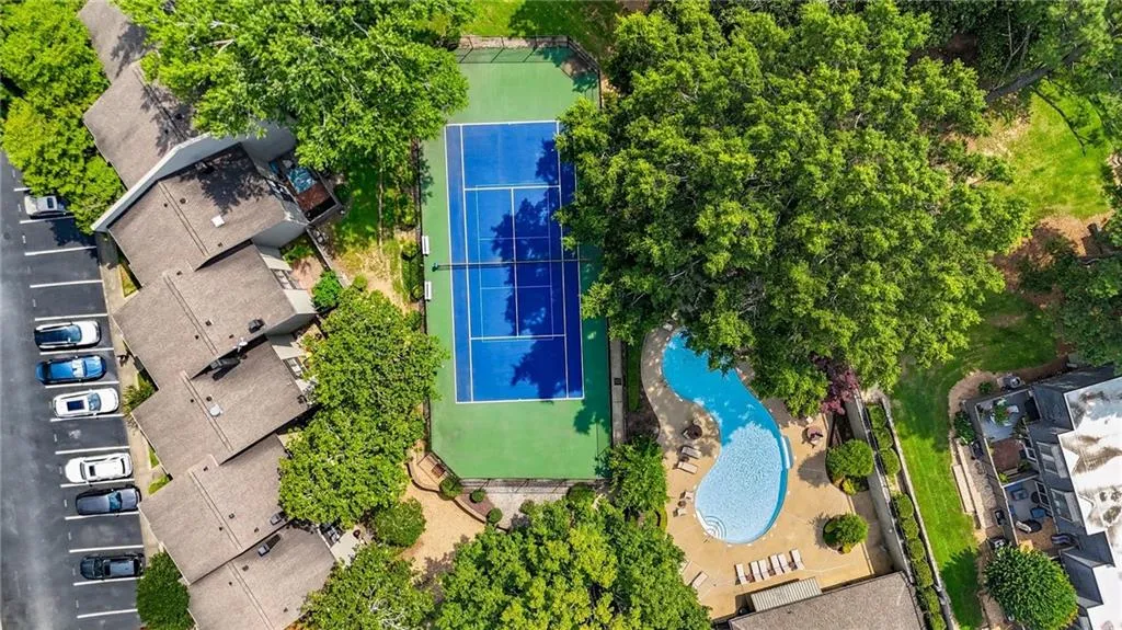 Bird's eye view of a pool