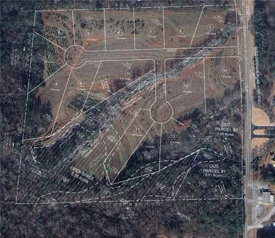 Topographic Survey. Illustrating property divisions and area measurements within the property
