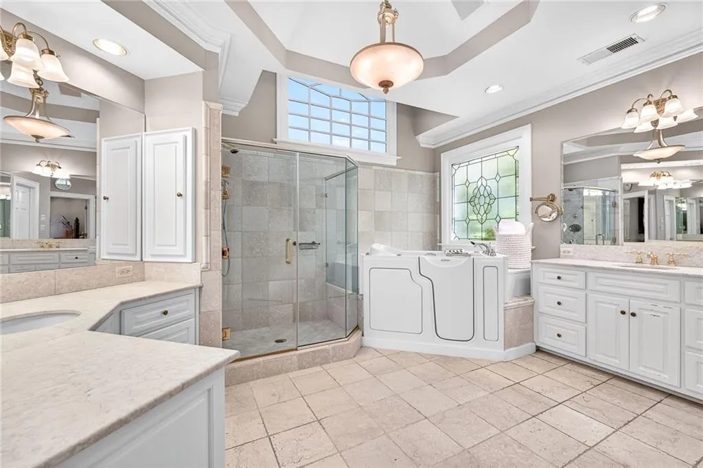 Second view of his and her vanities