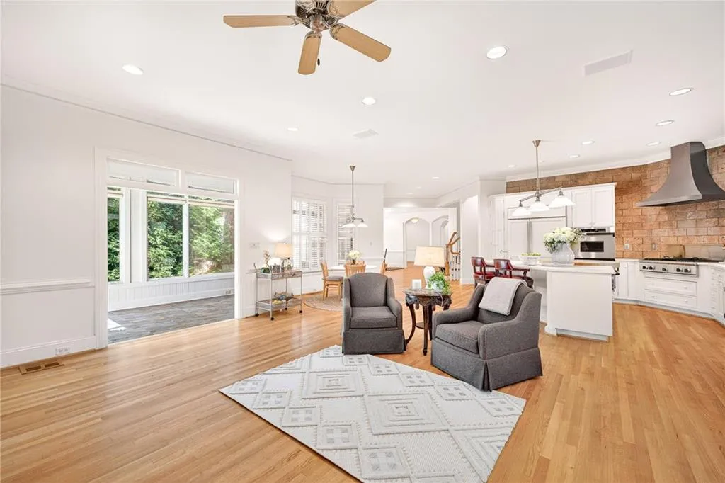 Living Room with sunroom view