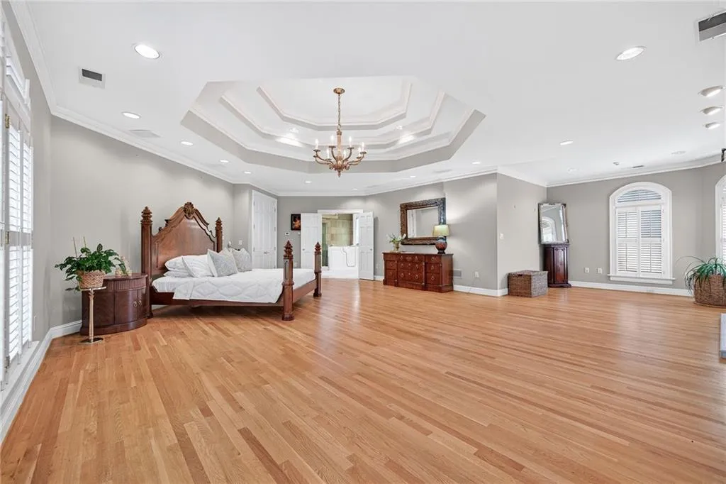 Expansive view of master bedroom