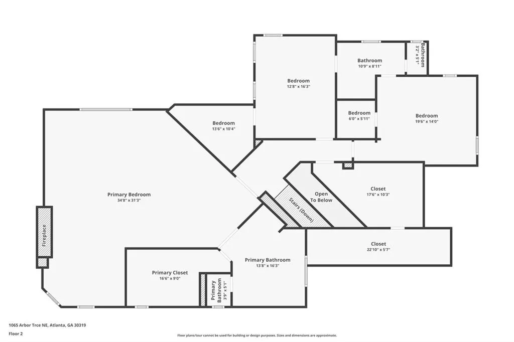 Upper level floor plan