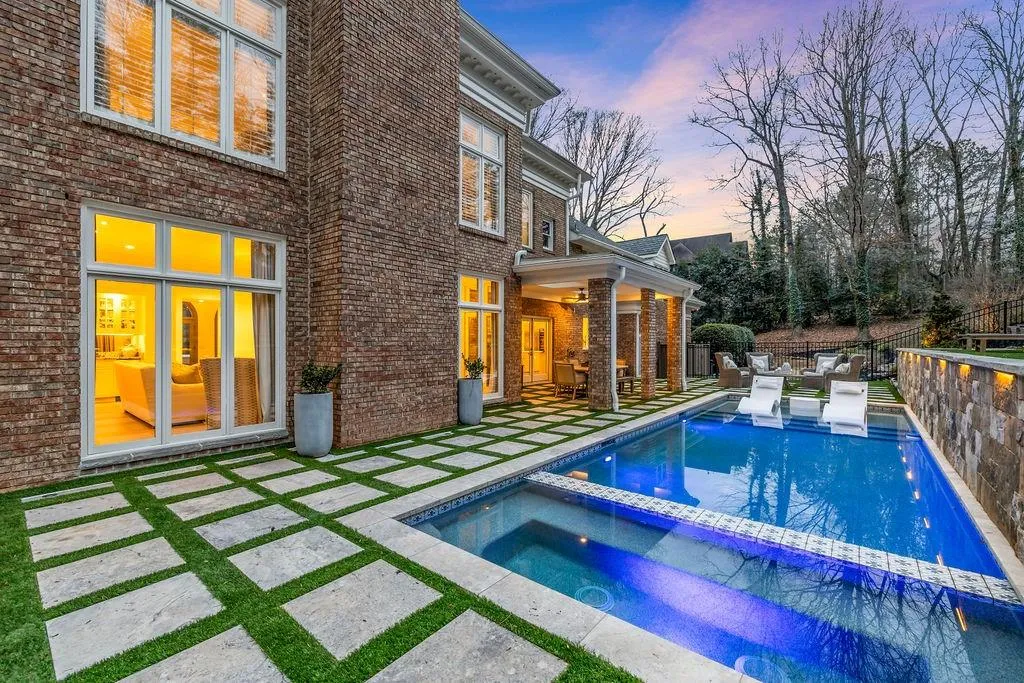 Heated Saltwater Pool & Spa with Jets, Sprayers & Colored Lighting