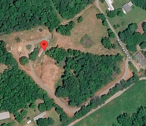 Aerial Property View. Depicting the property's boundaries and surrounding features, including Noel Ayers Rd
