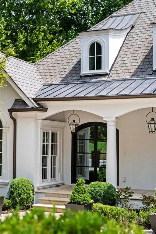 View of exterior entry with french doors
