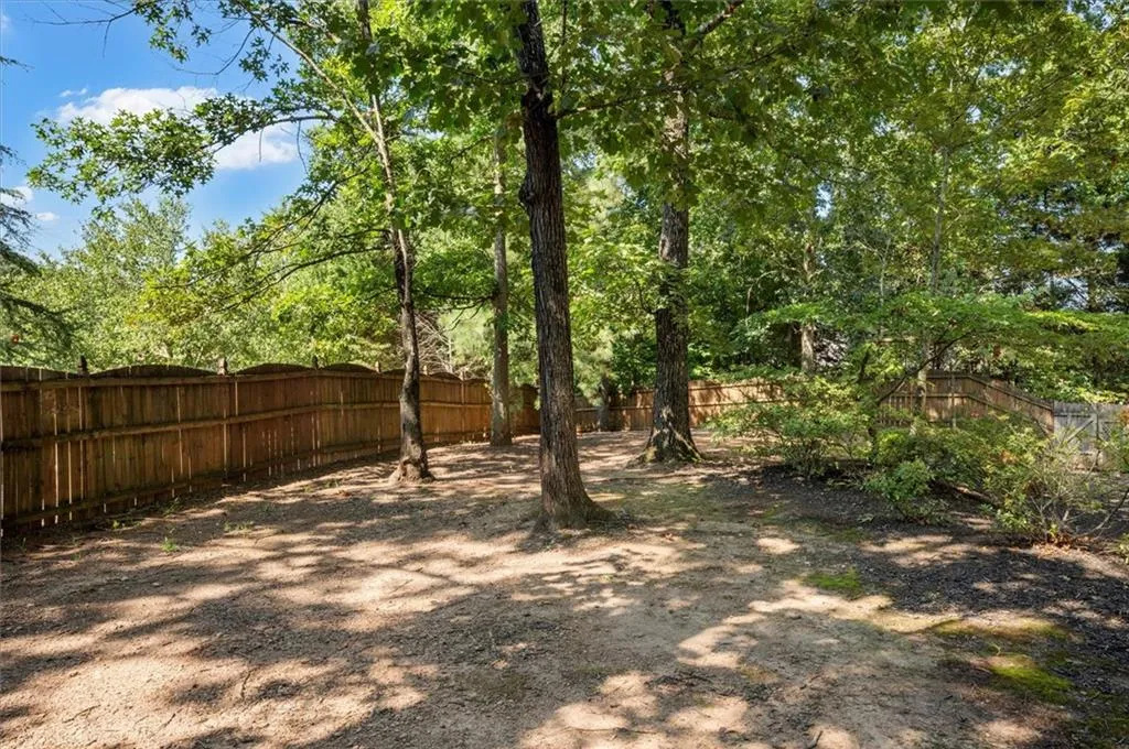 View of fenced backyard