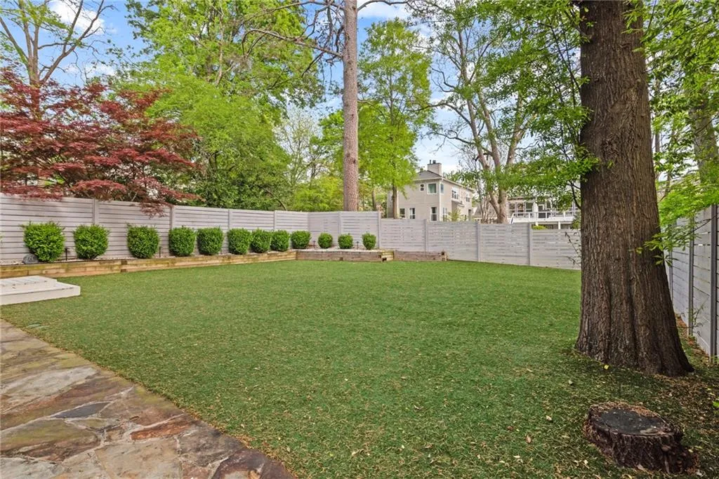 Yard is maintenance free astro-turf - just blow and go!