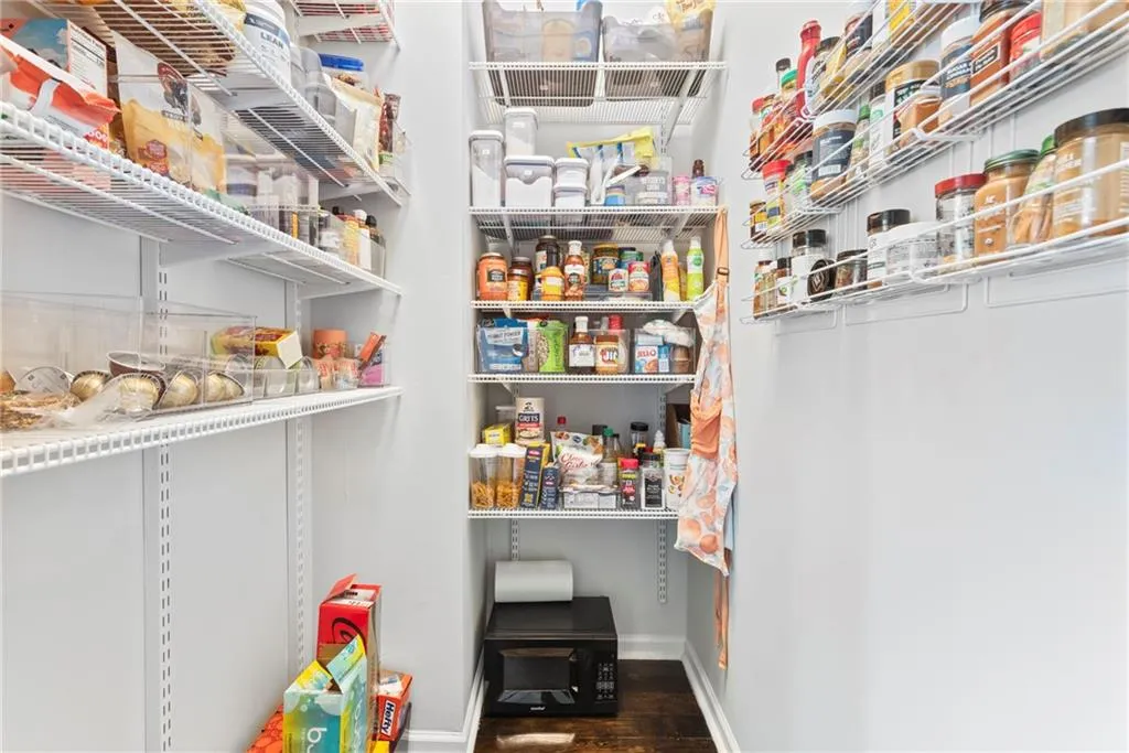 Walk in pantry for lots of storage.