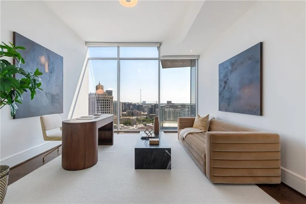 Office/den provides unparalleled views while working.