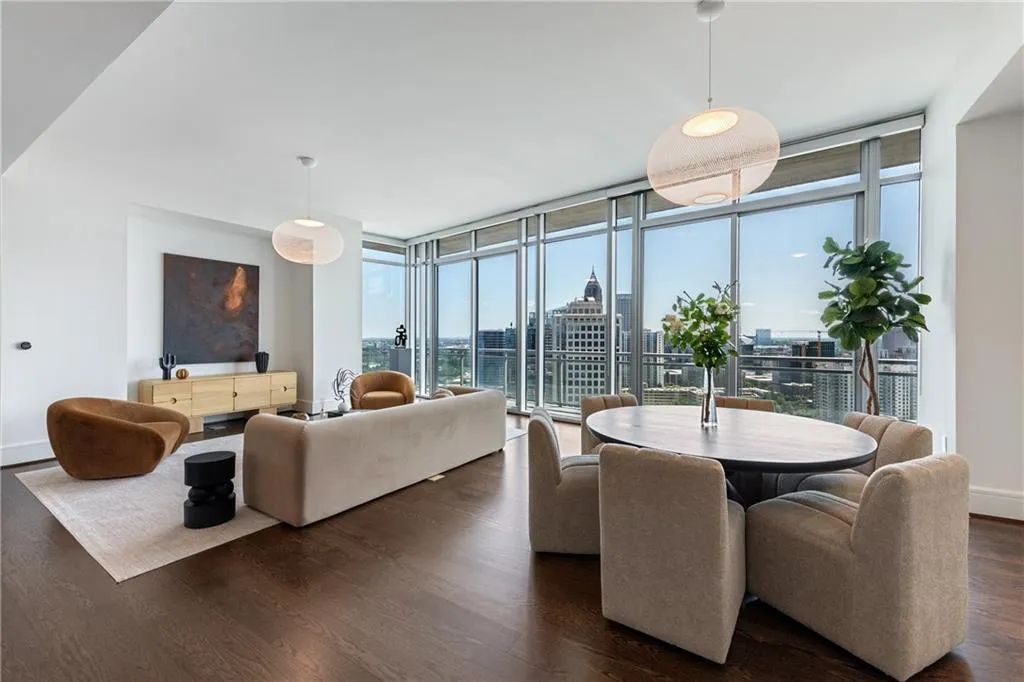 Unobstructed southern views of the Atlanta skyline and Mercedes Benz stadium.