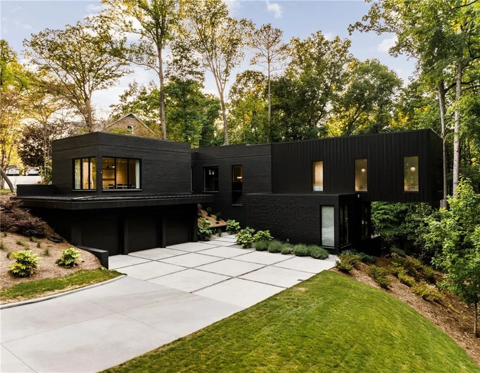 Contemporary home with a garage