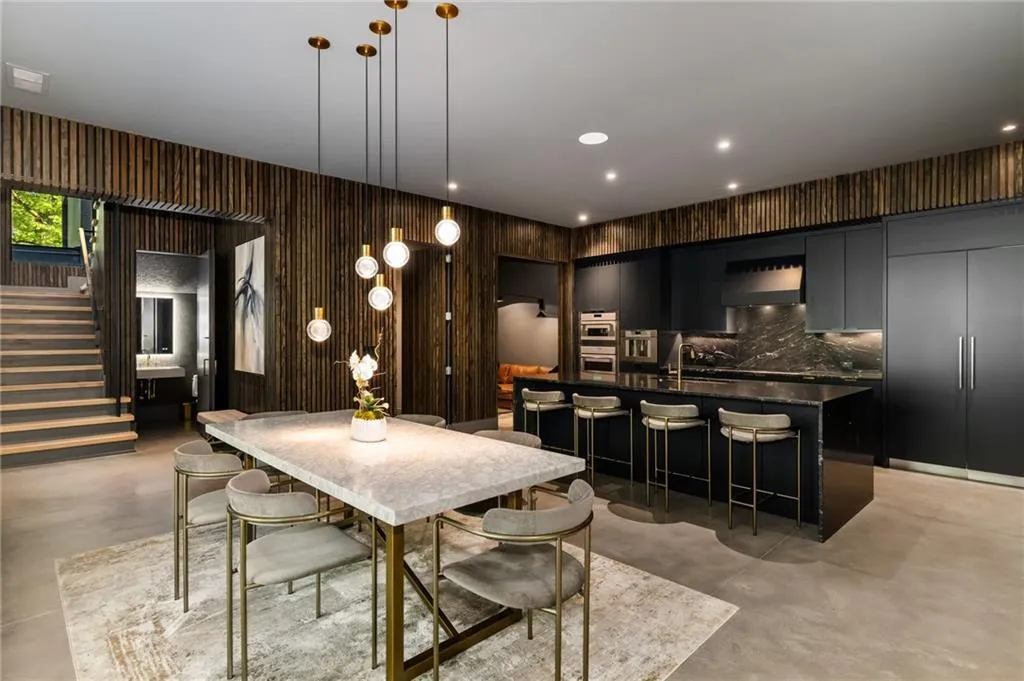 Dining room featuring sink