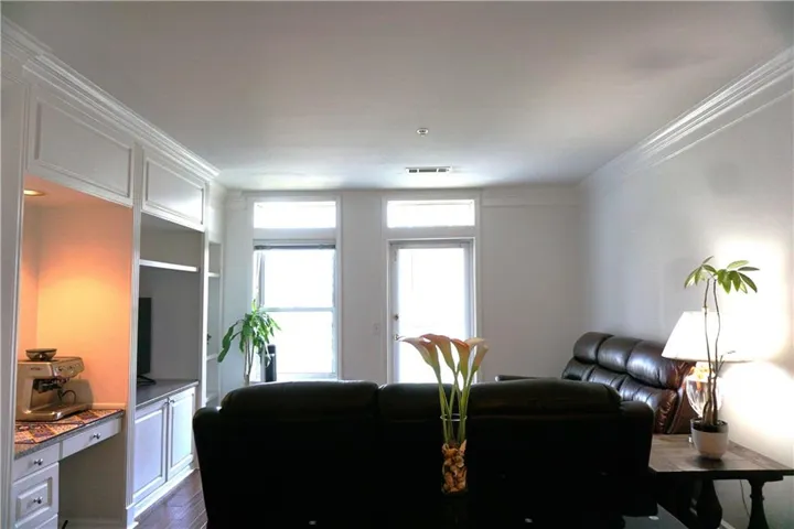 Custom built-in cabinetry with under-cabinet lighting
