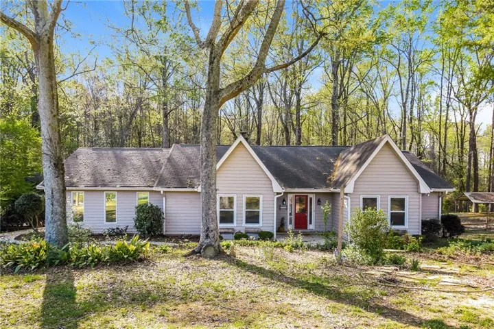 Ranch-style house featuring a shingled roof