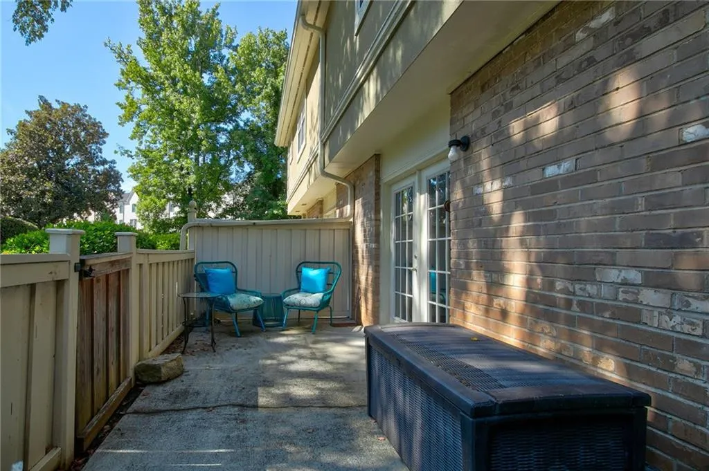 View of patio featuring french doors