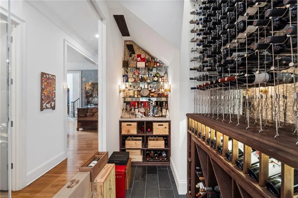 Wine cellar with wood-type flooring