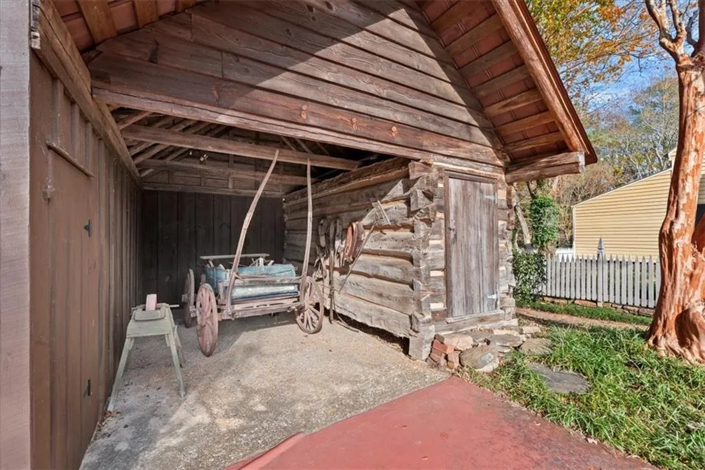 1830 farm garage was moved from Mt Airy GA