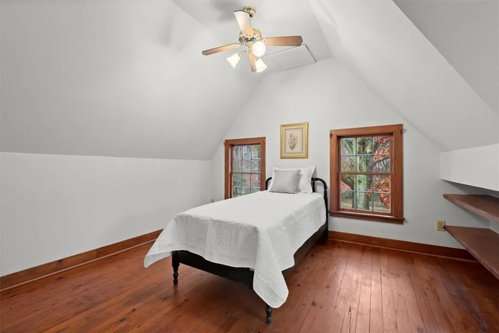 One of two upstairs bedrooms