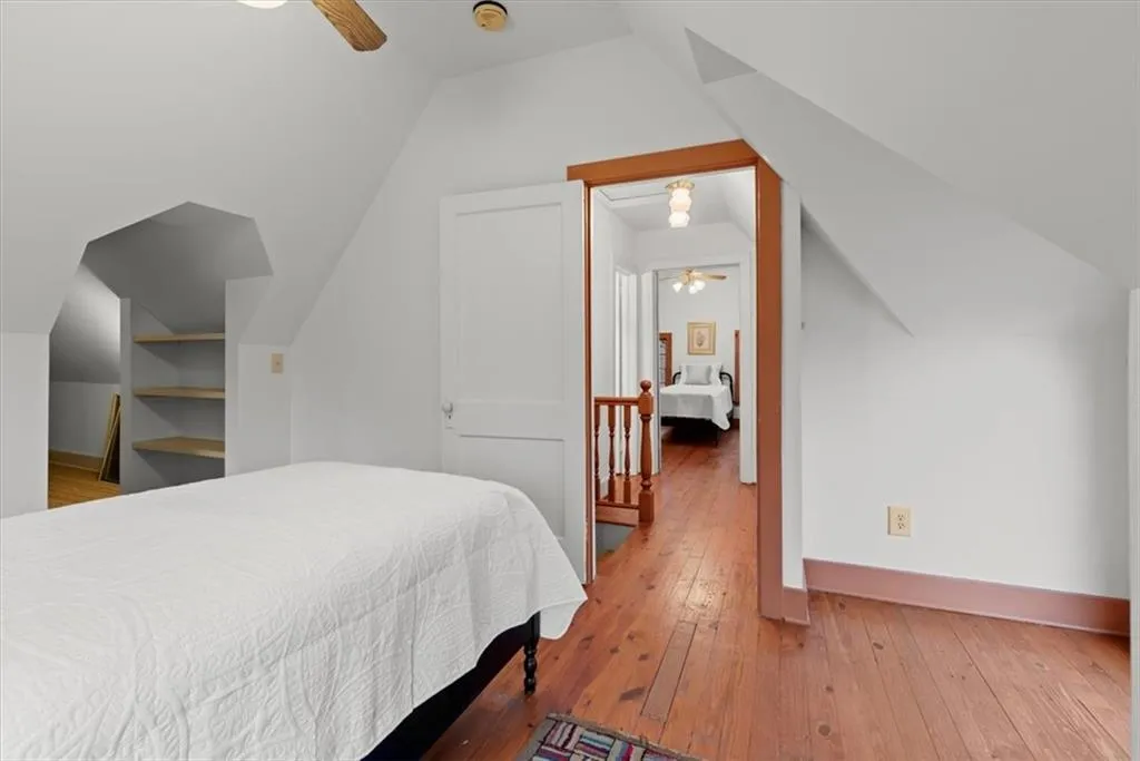 One of two upstairs bedrooms