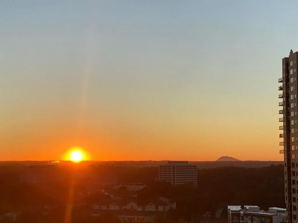 Incredible sunrise views of Stone Mountain
