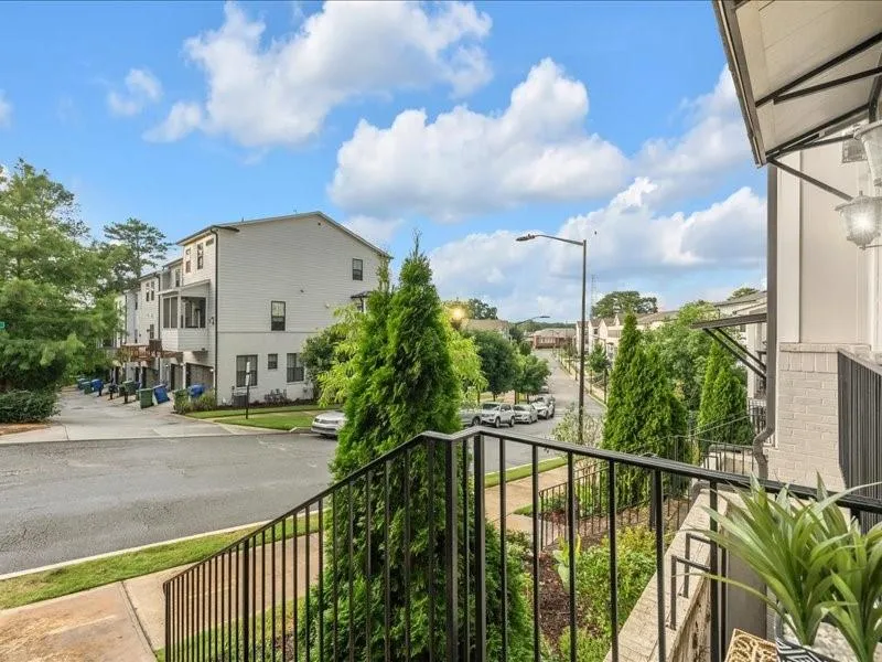 Balcony featuring a residential view