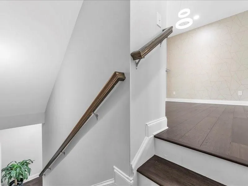 Stairs with wood finished floors