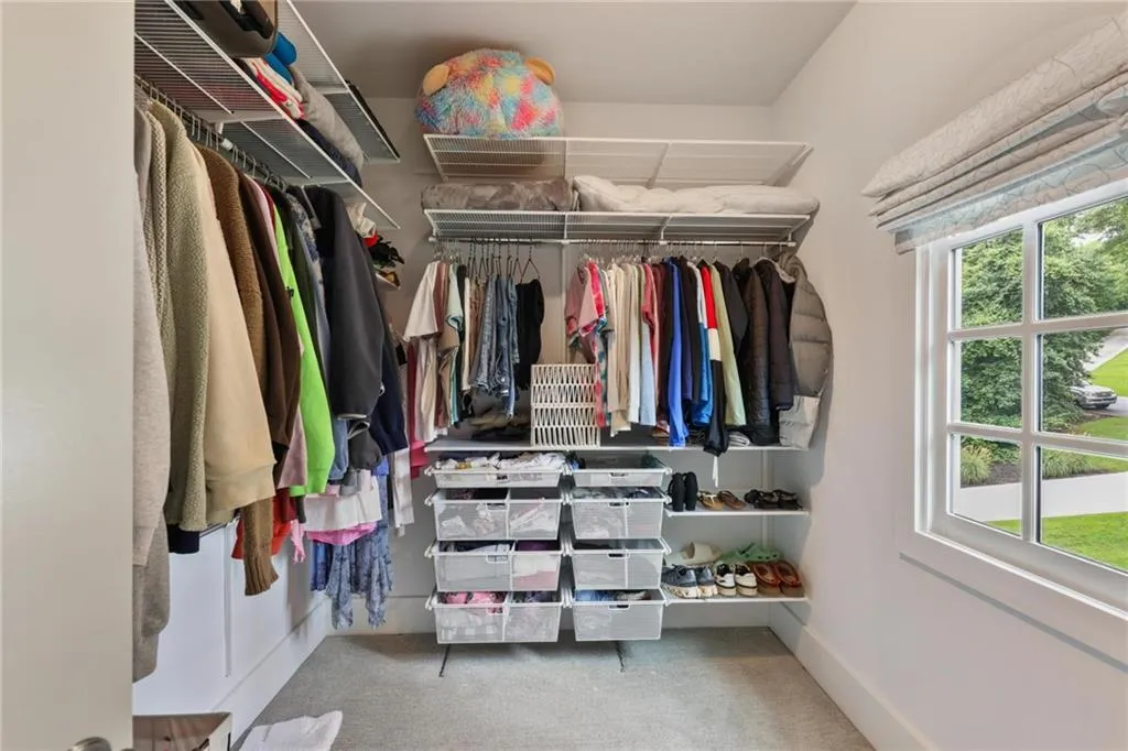 Spacious closet featuring carpet
