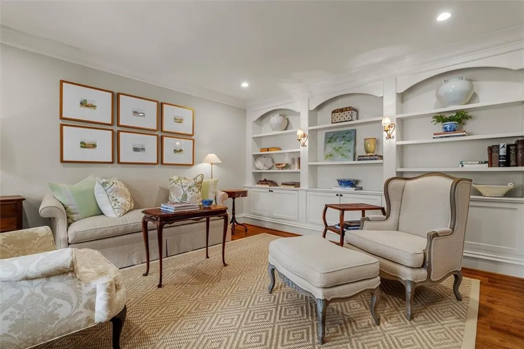 Arched built-in cabinetry