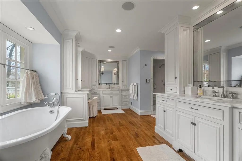 Hickory wood floors in Primary bath & throughout the home