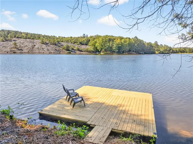 Private wooden dock providing direct water access