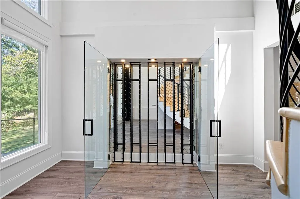 Detailed view of wood finished floors and baseboards Detailed view of wood finished floors and baseboards